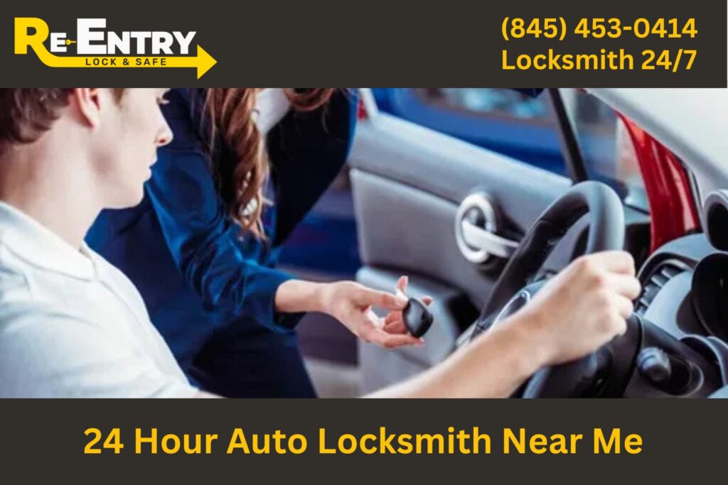 24-hour auto locksmith available day and night for car lockouts and lost key services.