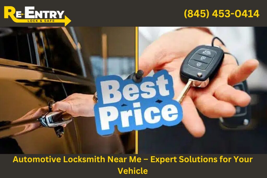 Automotive locksmith technician repairing and programming car keys near me.
