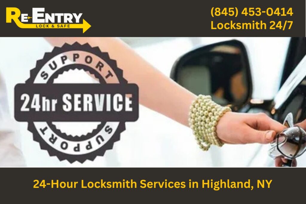 24-hour locksmith in Highland NY offering emergency lock and key help anytime.