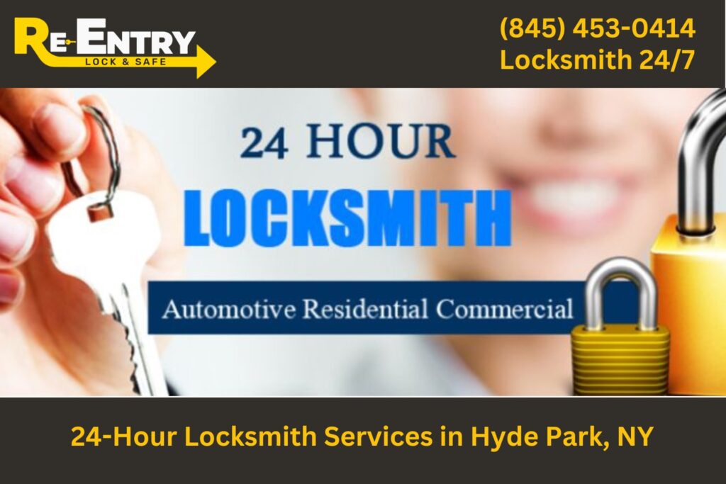24-hour locksmith in Hyde Park NY offering emergency lock and key assistance any time.