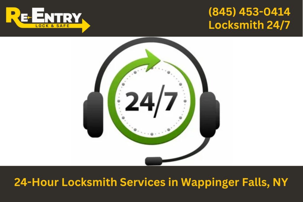 24-hour locksmith in Wappingers Falls NY offering emergency lock and key help anytime.
