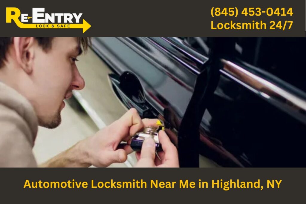 Automotive locksmith in Highland NY providing car key replacement and lockout services.