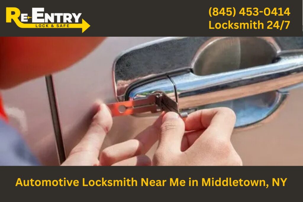 Automotive locksmith in Middletown NY providing car key replacement and lockout services.