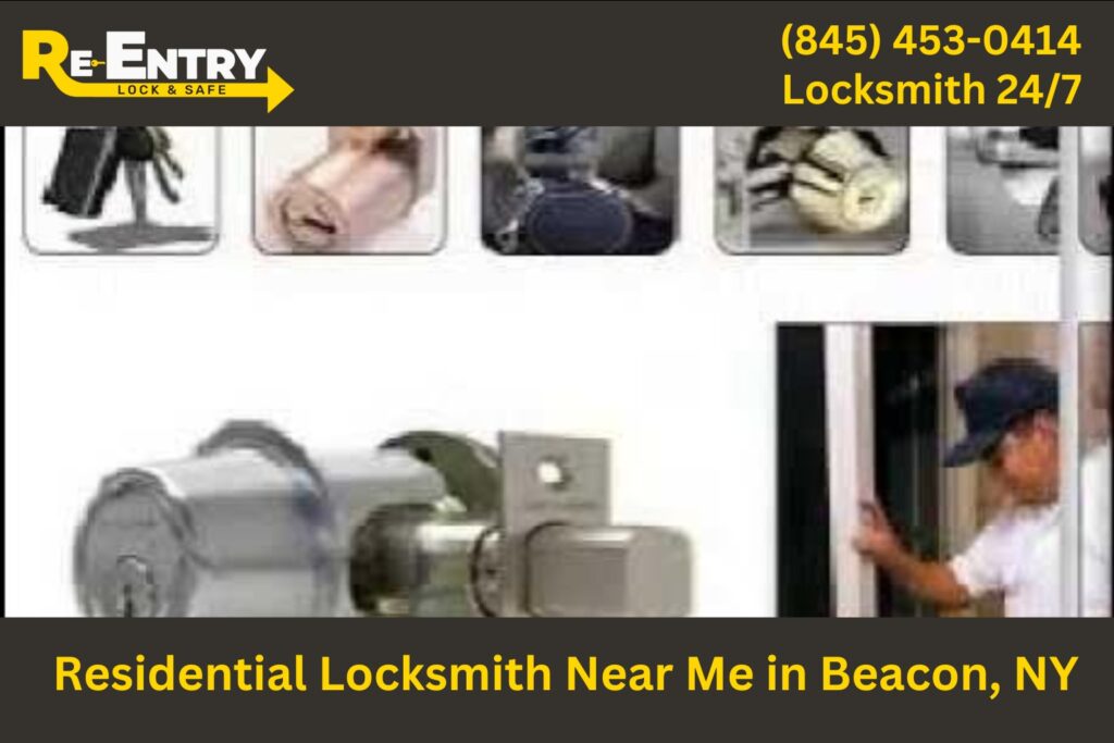 Residential locksmith in Beacon NY installing and repairing home door locks.