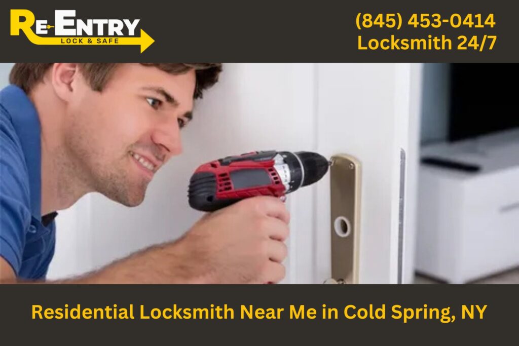 Residential locksmith in Cold Spring NY repairing and installing home door locks.