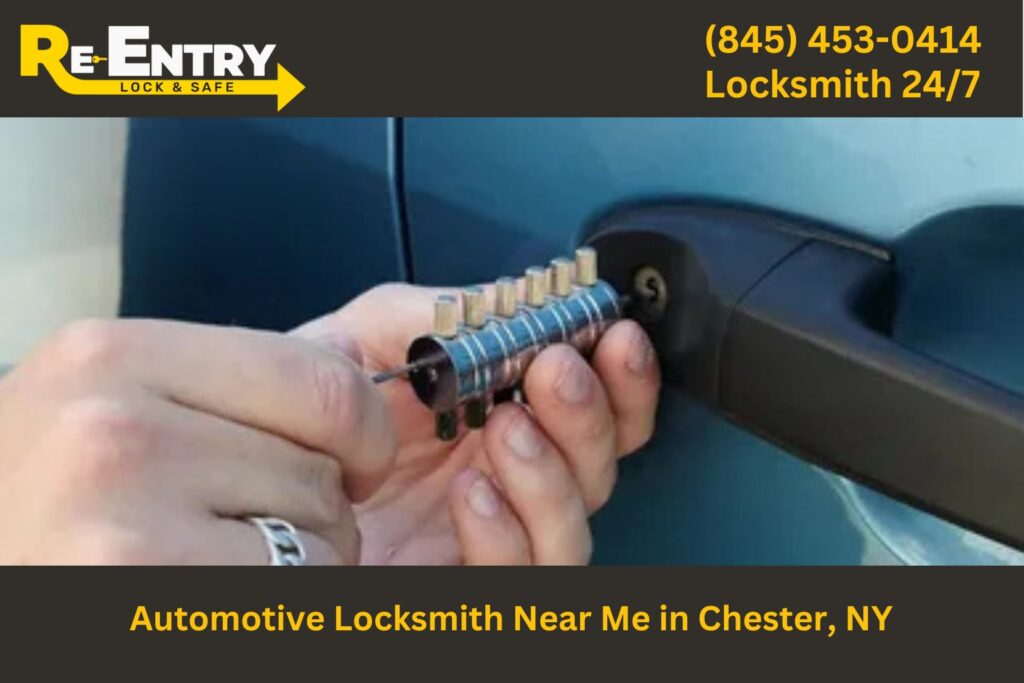 Automotive locksmith in Chester NY providing car key replacement and lockout services.