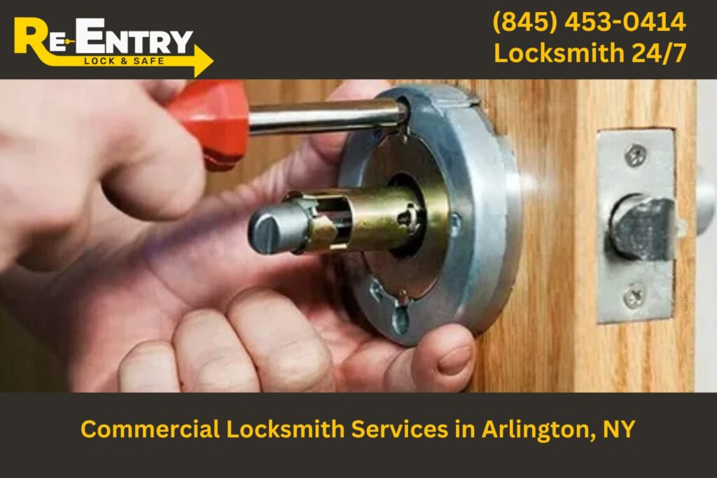 Commercial locksmith in Arlington NY providing lock and security services for businesses.