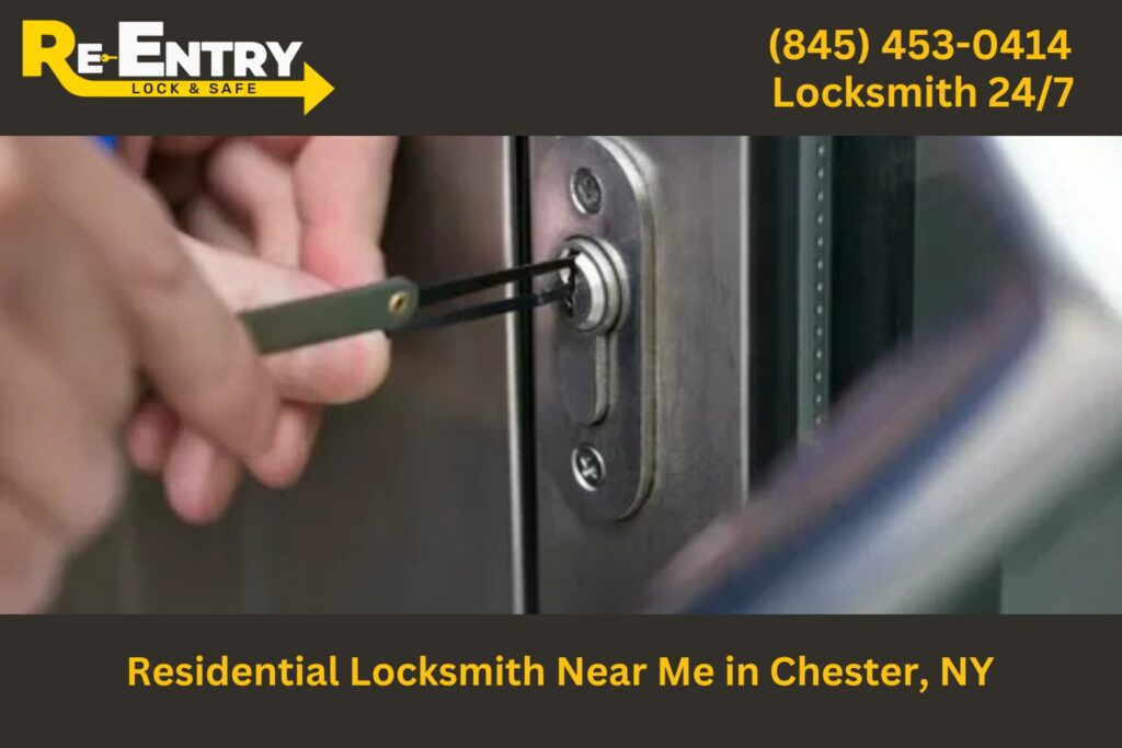 Residential locksmith in Chester NY installing and repairing home door locks