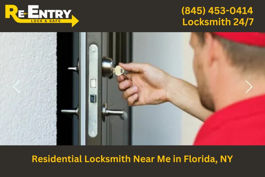 Residential locksmith in Florida NY installing and repairing home door locks.
