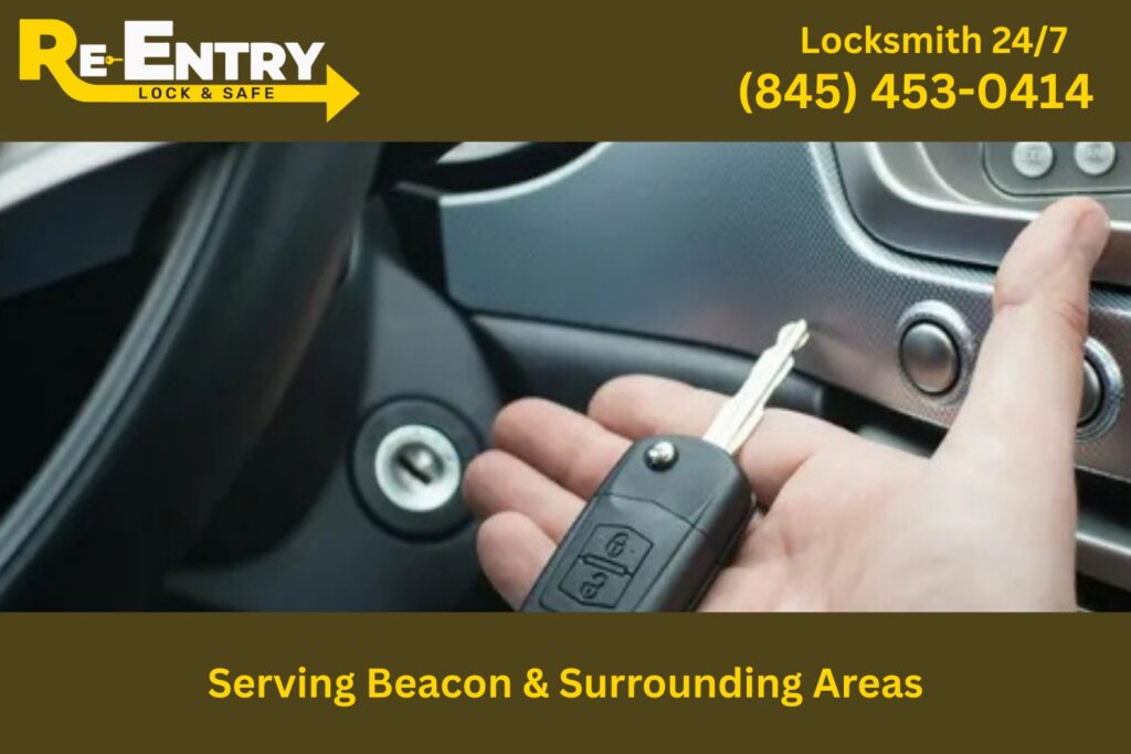 Locksmith service area map highlighting Beacon, NY, and nearby towns