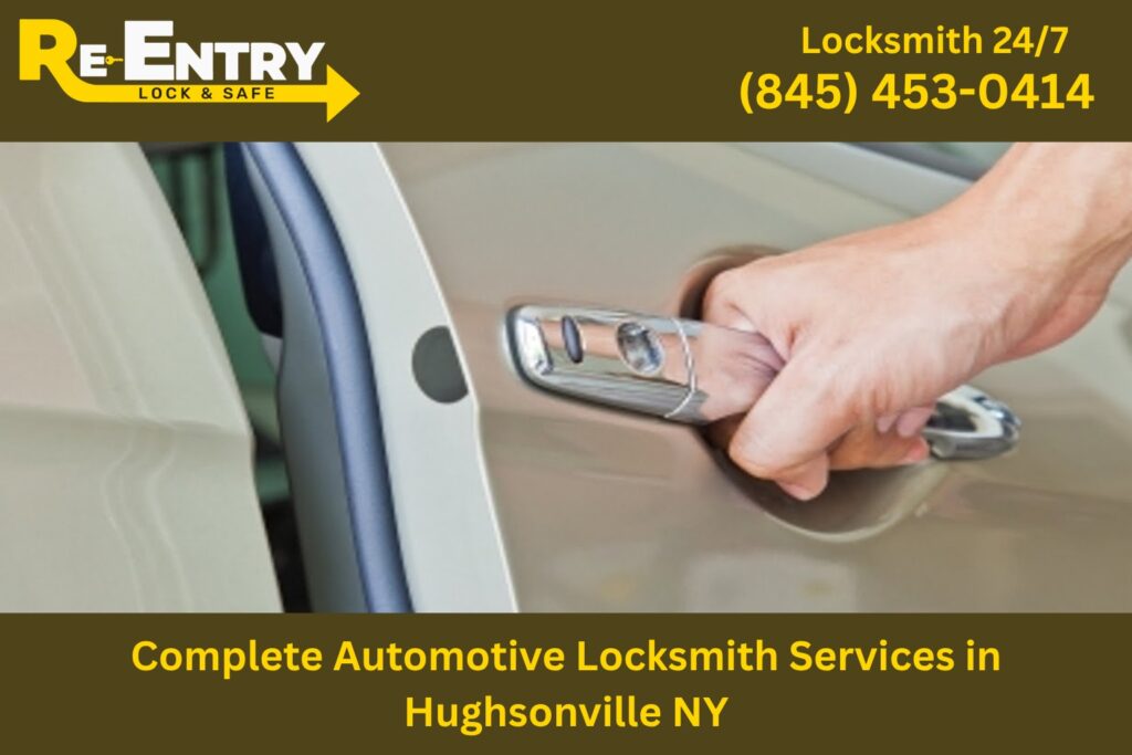 Automotive locksmith technician providing car key replacement and lock repair services in Hughsonville NY