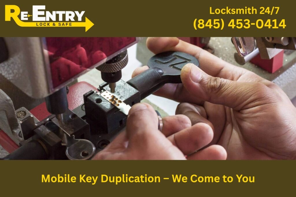 Mobile locksmith van providing on-site key duplication services in Beacon NY