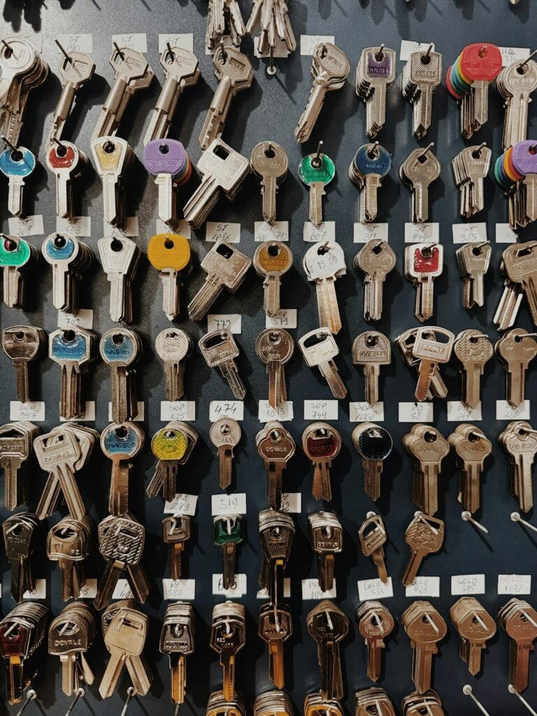 Wall of cut keys – key duplication by Re-Entry Lock & Safe